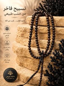 سبحة مرجان اسود اليسر